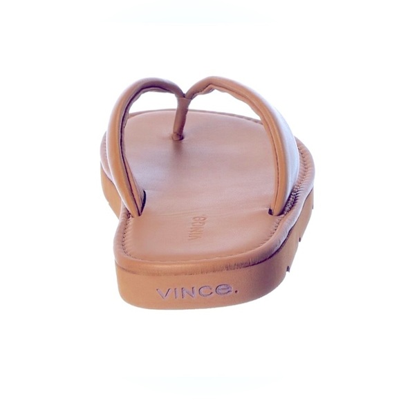 VINCE 8.5 Olexa-B Brown leather flip-flops - Picture 6 of 6